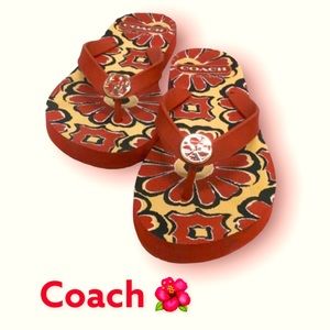 Coach Alessa Floral Flip Flops SZ 6